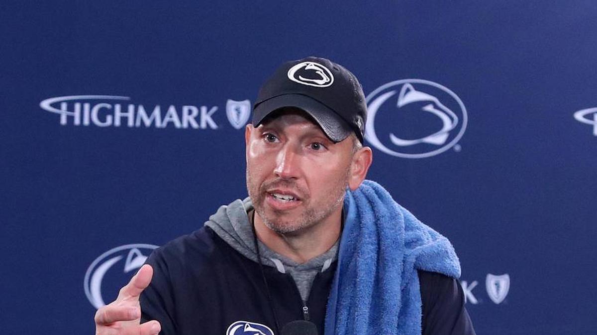  Apr 25, 2026; University Park, PA, USA; Penn State Nittany Lions head coach Matt Campbell answers questions from the media following the Penn State Blue-White Spring game at Beaver Stadium. Mandatory Credit: Matthew O'Haren-Imagn Images | Matthew O'Haren-Imagn Images 