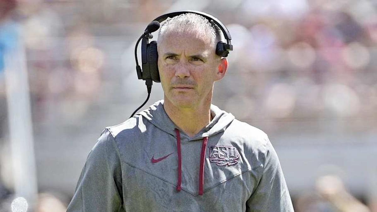  Sep 14, 2024; Tallahassee, Florida, USA; Florida State Seminoles head coach Mike Norvell looks on during the first half against the Memphis Tigers at Doak S. Campbell Stadium. Mandatory Credit: Melina Myers-Imagn Images | Melina Myers-Imagn Images 