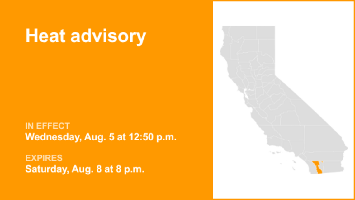 UPDATE: San Diego County Mountains placed under a heat advisory until Sunday evening 