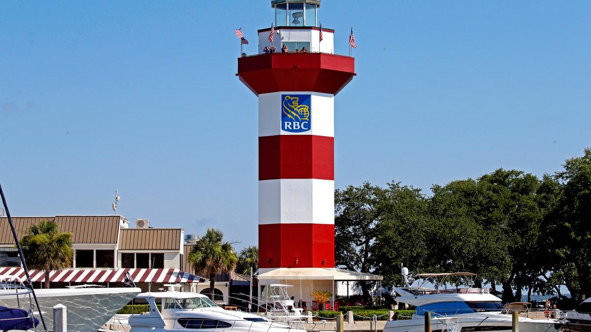 A view of the lighthouse behind the 18th green during the second round of the RBC Heritage golf tournament at Harbour Town Golf Links. (Photo: Brian Spurlock-USA TODAY Sports)