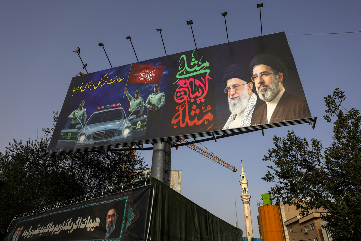 A billboard depicting Iran's late Supreme Leader Ayatollah Ali Khamenei and Iran's Supreme Leader Ayatollah Mojtaba Khamenei at Valiasr Square in Tehran, Iran, July 2, 2026. REUTERS/Murad Sezer Foreign media in Iran operate under guidelines set by the Ministry of Culture and Islamic Guidance, which regulates press activity and permissions