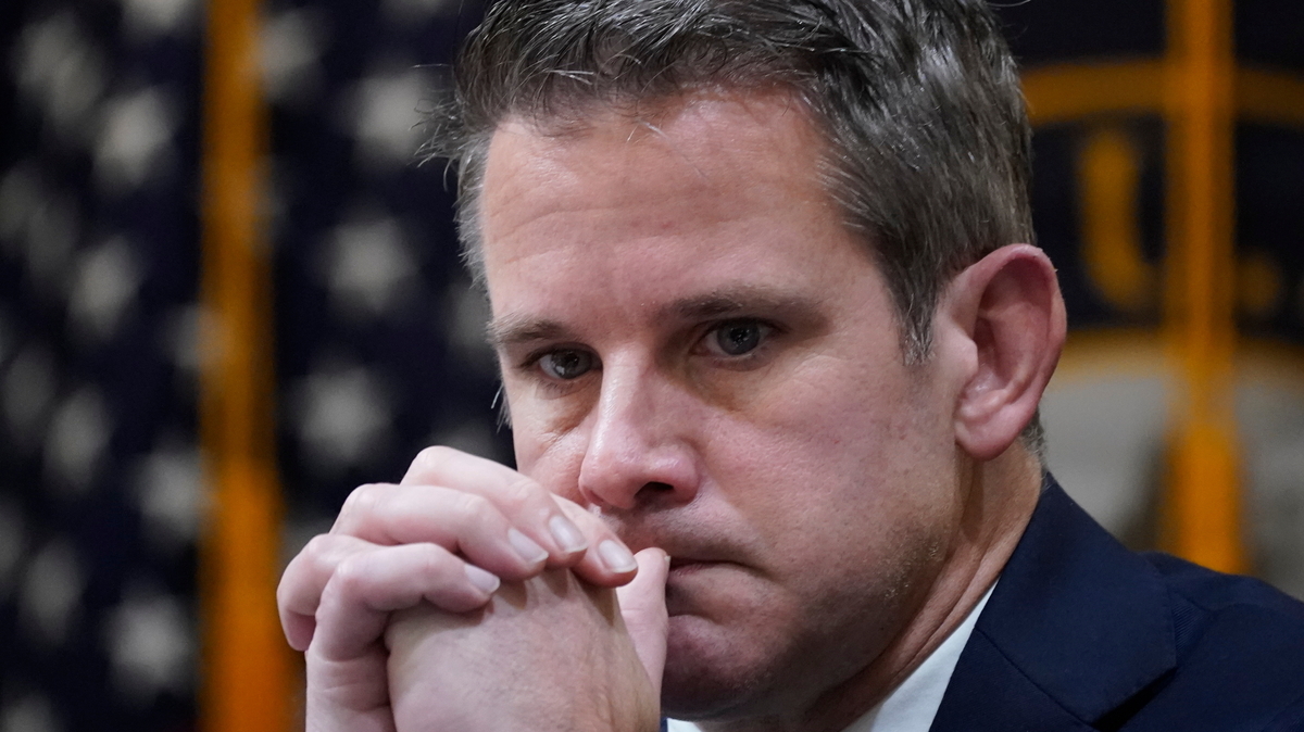Rep. Adam Kinzinger, R-Ill., listens to a House hearing on the Jan. 6, 2021, attack on the Capitol on June 16.