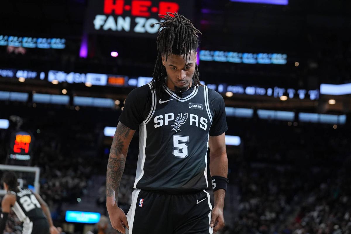  San Antonio Spurs guard Stephon Castle (5) © Daniel Dunn-Imagn Images