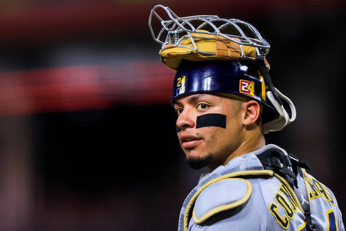  Milwaukee Brewers catcher William Contreras (24) © Katie Stratman-Imagn Images