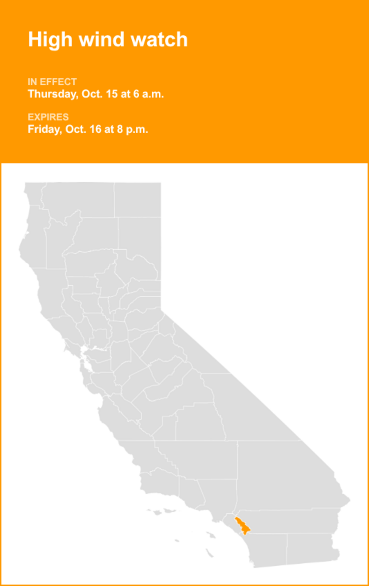 UPDATE: Santa Ana Mountains and Foothills under a high wind watch ...