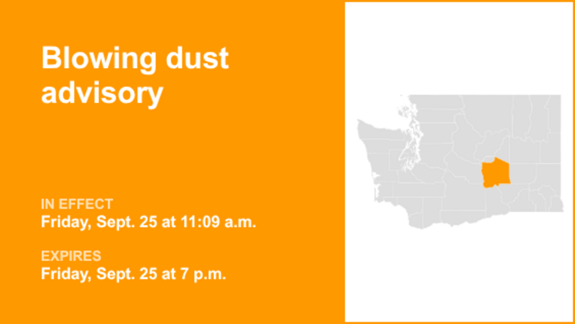 UPDATE: Blowing dust advisory issued for Moses Lake area until Friday evening 