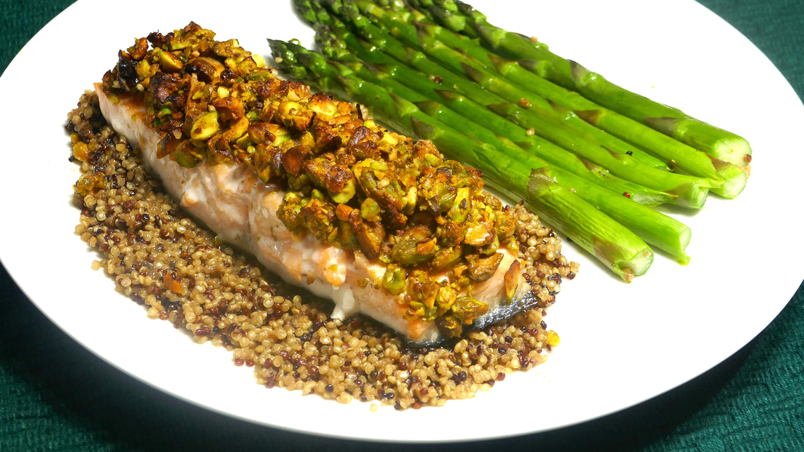 Quick Fix: Pistachio crusted salmon 