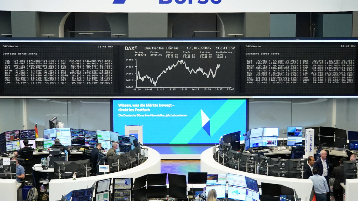 The German share price index DAX graph is pictured at the stock exchange in Frankfurt, Germany, June 17, 2026.  REUTERS/staff