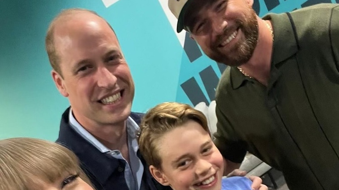 Prince William jokes he tried to 'move' Travis Kelce out of Taylor Swift pic