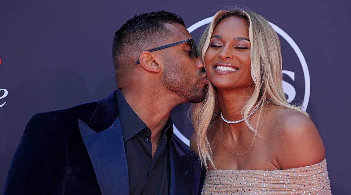  Russell Wilson and Ciara on the red carpet before the 2025 ESPYS at The Dolby Theatre. (Credit: Kirby Lee-Imagn Images)