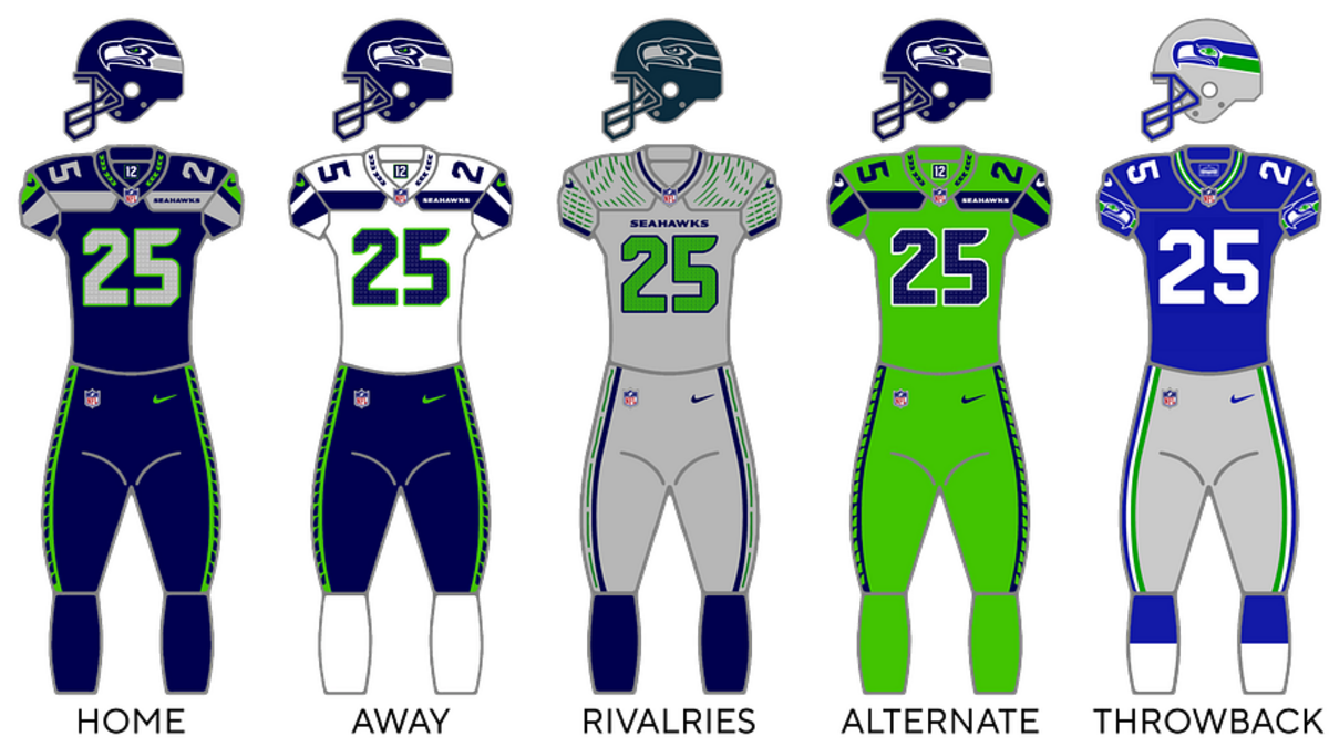  The Seahawks revamped their uniforms when the NFL changed to Nike for apparel in 2012. | Photo via Wikipedia 