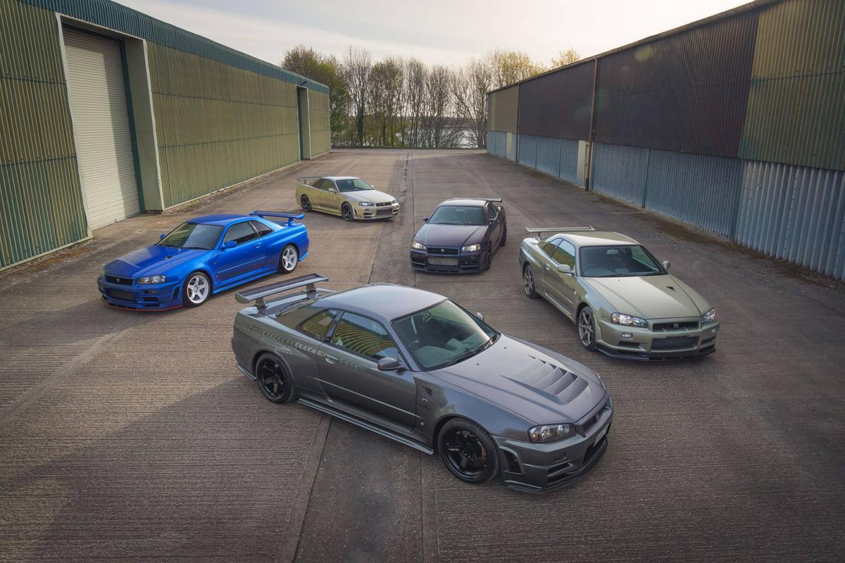  The Nissan Skyline GT-R CRS by Nismo is front and center, done in Gun Metallic. Broad Arrow Auctions