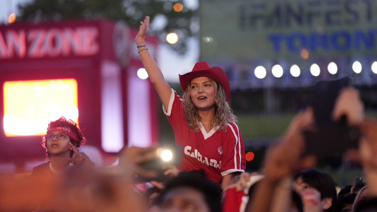 Soccer Football - FIFA World Cup 2026 - Countdown Concert - Toronto, Canada - June 10, 2026 Spectator cheers during the countdown concert IMAGN IMAGES via Reuters/John E Sokolowski