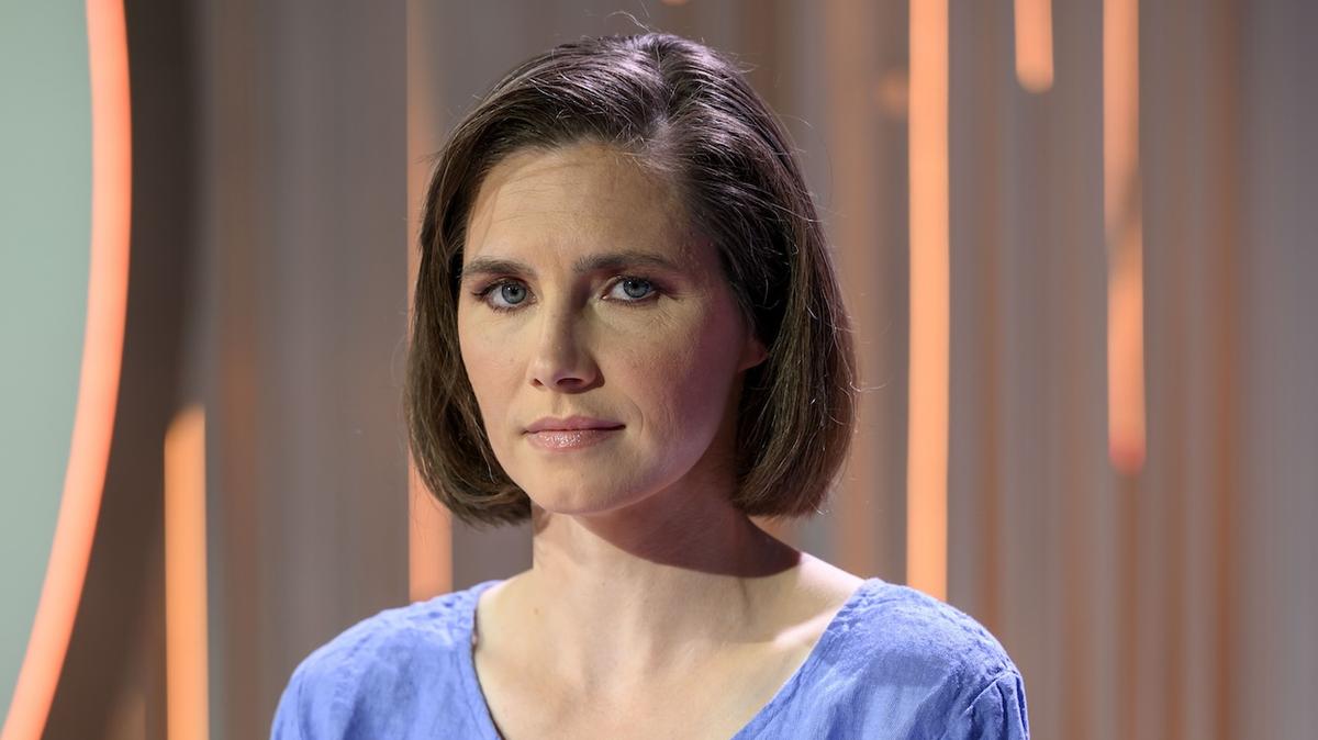ROME, ITALY - MAY 10: In this picture released on June 11, Amanda Knox is seen on the set of the television show "Cinque Minuti" at Rai Studios, on June 10, 2024 in Rome, Italy. (Photo by Antonio Masiello/Getty Images)