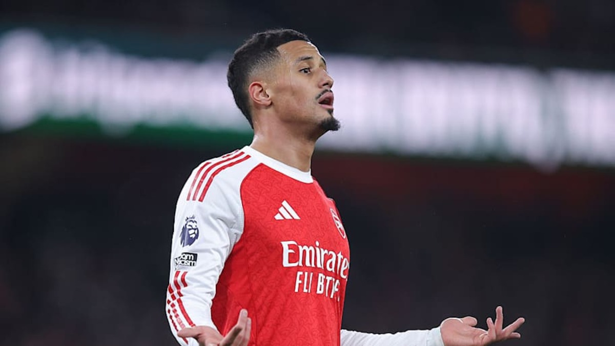  William Saliba is a talismanic figure for the Gunners. | James Gill/Danehouse/Getty Images 