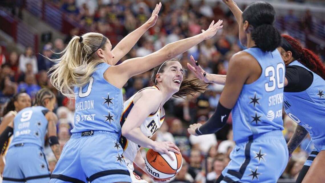 Kelsey Mitchell's 27 points, Caitlin Clark's double-double help Fever hold off Sky 