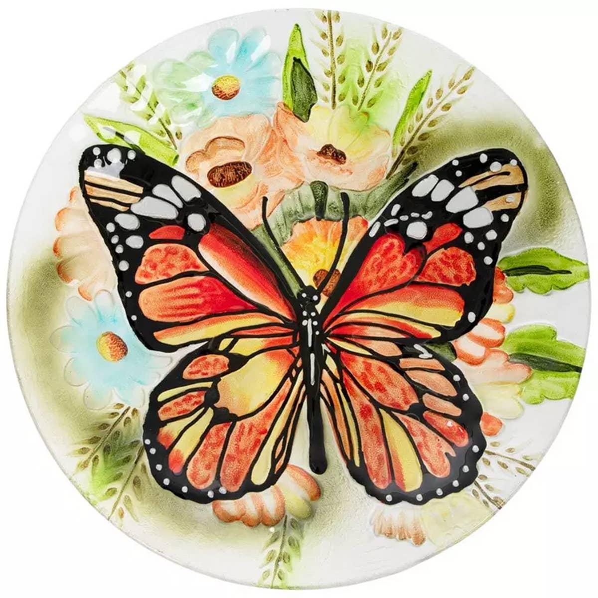  Butterfly Glass Bird Bath, top view.