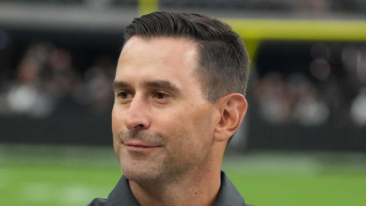  Aug 26, 2022; Paradise, Nevada, USA; Las Vegas Raiders general manager Dave Ziegler reacts during the game against the New England Patriots at Allegiant Stadium. Mandatory Credit: Kirby Lee-Imagn Images | Kirby Lee-Imagn Images 