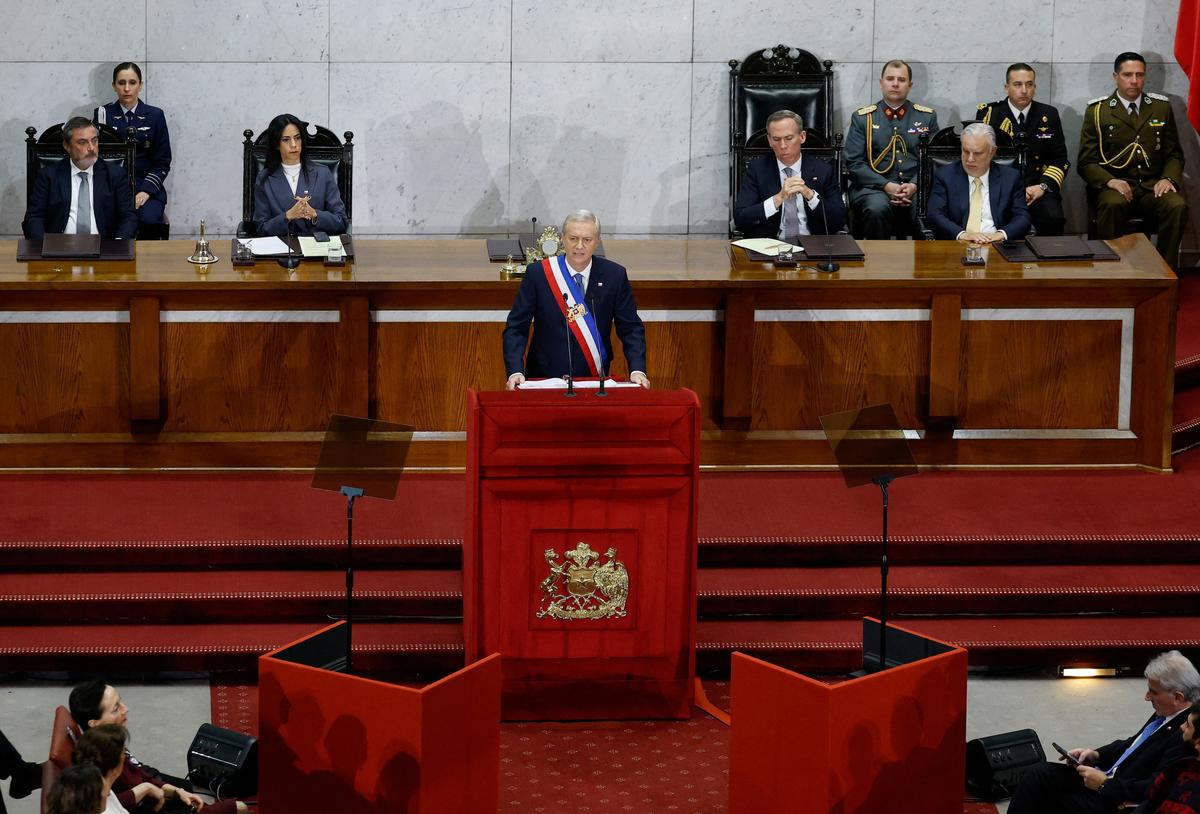 Chile’s president Jose Antonio Kast delivers his first annual speech to the nation, at the Congress, in Valparaiso, Chile June 1, 2026. REUTERS/Rodrigo Garrido
