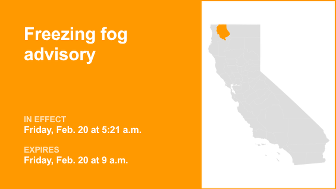 Freezing fog advisory affecting Western Siskiyou County until Friday morning 