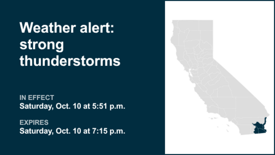 UPDATE: Weather alert affecting Desert Region Saturday evening