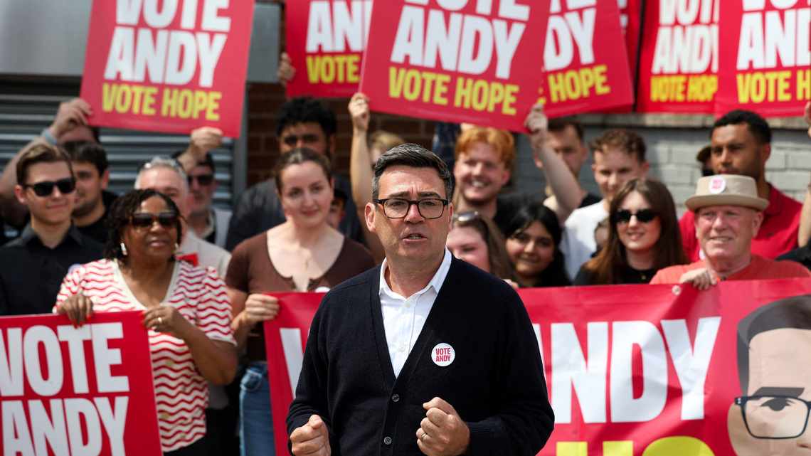 UK Labour's Andy Burnham wins election, clears path to challenge PM Starmer 