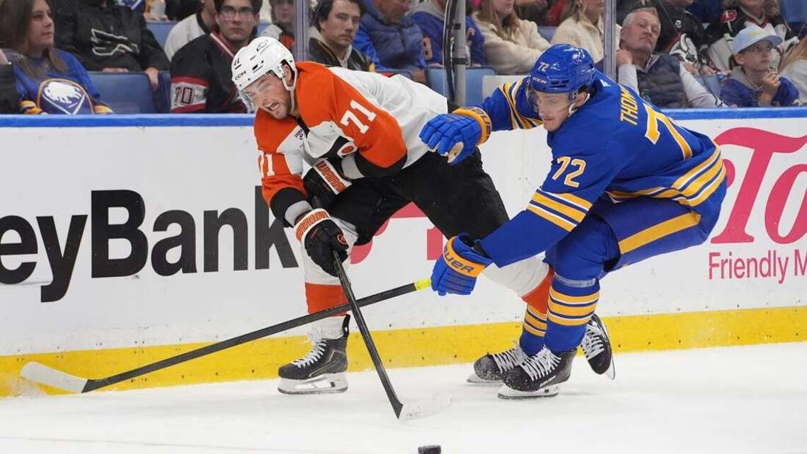 Familiar faces square off as ascending Flyers host road-weary Ducks