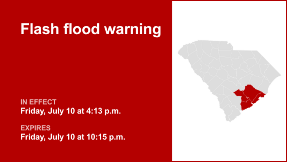 UPDATE: Charleston County under a flash flood warning until Friday night 