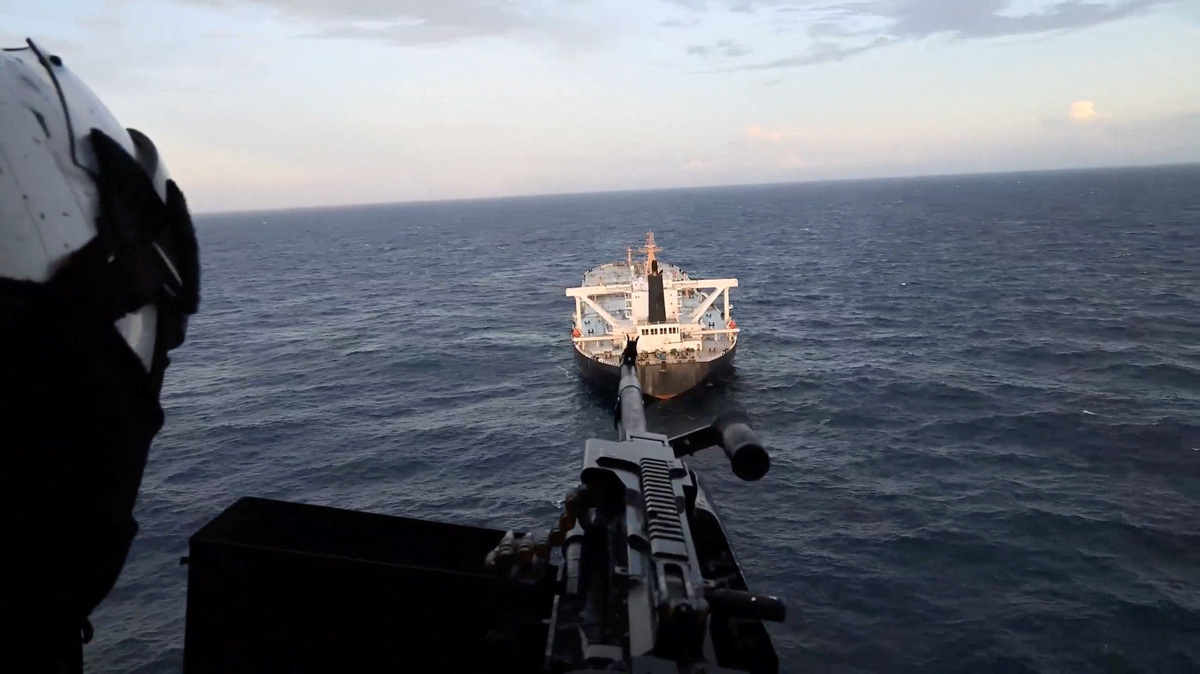 A still image from a video obtained by Reuters on June 5, 2026, shows U.S. forces conducting an interdiction of the sanctioned stateless oil tanker Davina in the Indo-Pacific region, according to the U.S. Indo-Pacific Command. INDOPACOM/Handout via REUTERS