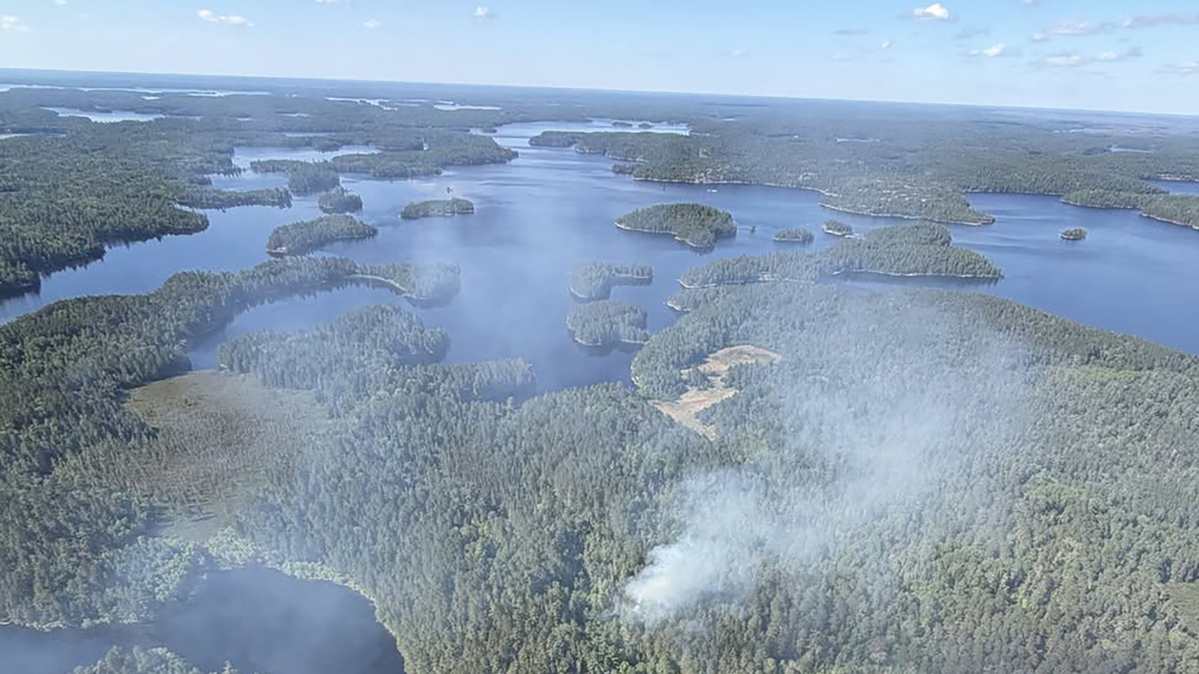 The Tiger Fire, east of Crane Lake in the Boundary Waters, is shown shortly after it was discovered on Friday, June 5, 2026. (U.S. Forest Service/TNS)