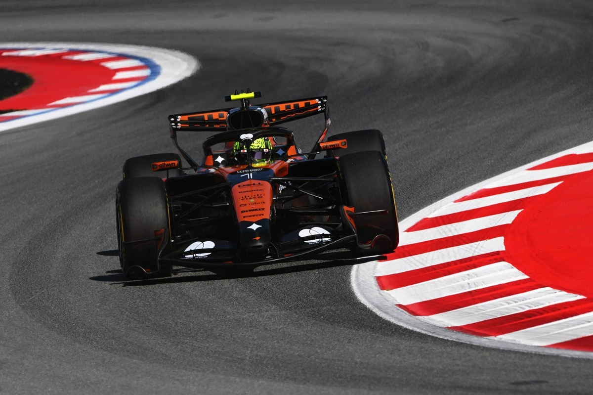  Lando Norris on track during practice ahead of the 2026 F1 Grand Prix of Barcelona-Catalunya. Photo by Rudy Carezzevoli/Getty Images