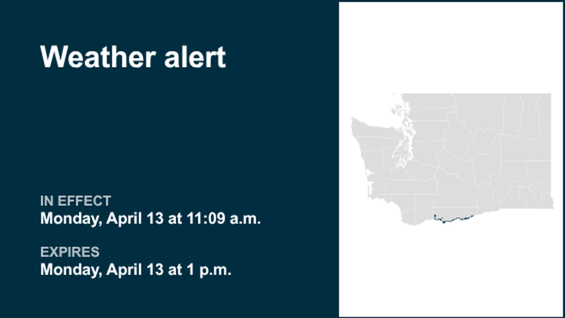 UPDATE: Weather alert for Eastern Columbia River Gorge of Washington until early Monday evening 