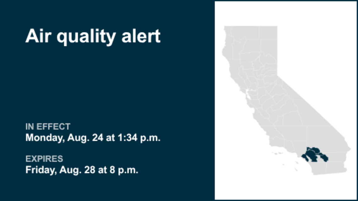 Ozone pollution alert affecting Inland Empire Friday 