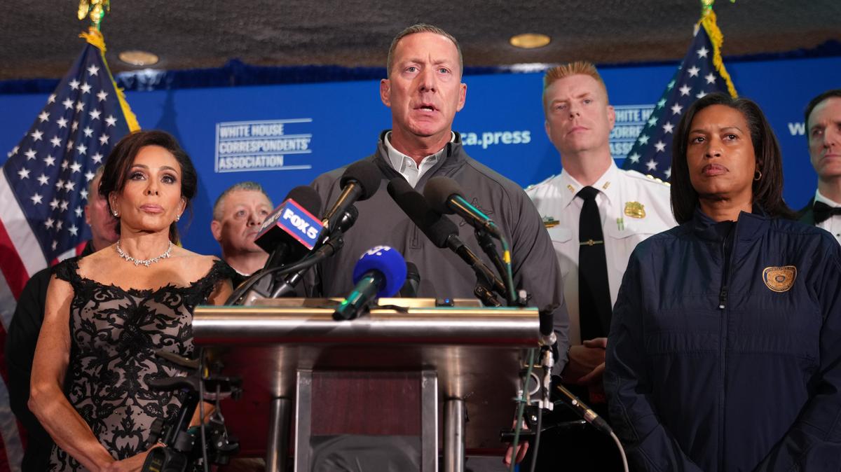 Trump White House Correspondents Dinner. Director of the United States Secret Service Sean Curran speaks during at a press conference following a shooting at the White House Correspondents' Association Dinner in Washington, Saturday, April 25, 2026. 