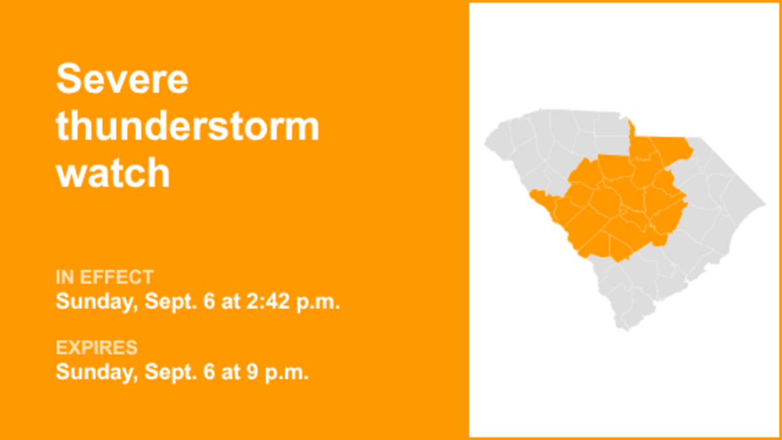Severe thunderstorm watch issued for Midlands until Sunday night 