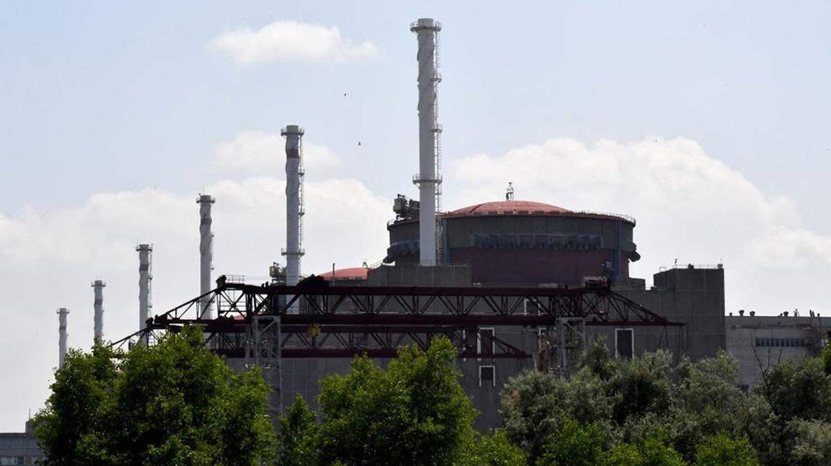 The Russian-controlled Zaporizhzhia nuclear power plant in southern Ukraine on June 15, 2023. Russia accused Ukraine of hitting a garage at the Zaporizhzhia nuclear power plant in occupied Ukrainian territory on Sunday. The U.N. nuclear energy watchdog said radiation levels remained normal.