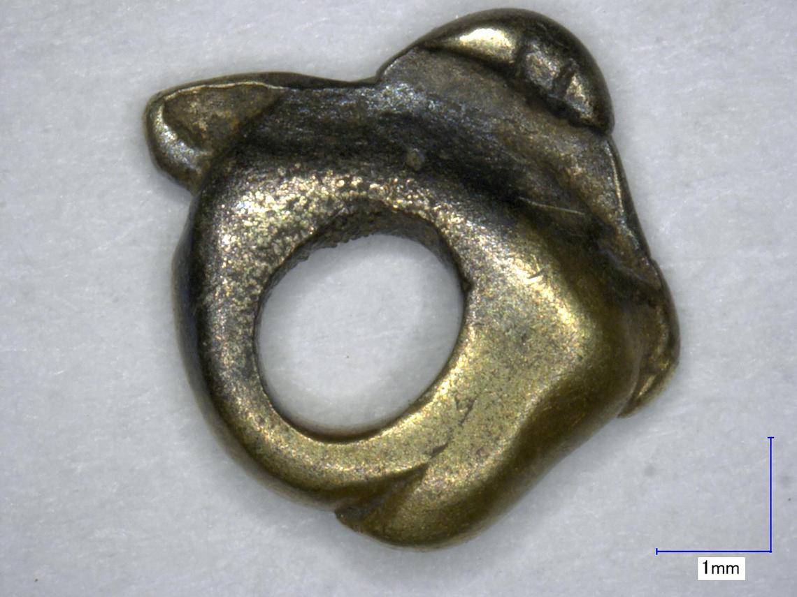In an undated image provided by Tobias Skowronek, a gold piece recovered from the Whydah Gally, which sank in a storm off the coast of Massachusetts in 1717. Centuries-old European tales about Gold Coast traders adulterating precious metals hundreds of years ago are challenged by the famous Whydah Gally shipwreck. (Tobias Skowronek via The New York Times) -- NO SALES; FOR EDITORIAL USE ONLY WITH NYT STORY PIRATE SHIPWRECK GOLD BY KATHERINE KORNEI FOR APRIL 14, 2026. ALL OTHER USE PROHIBITED. --