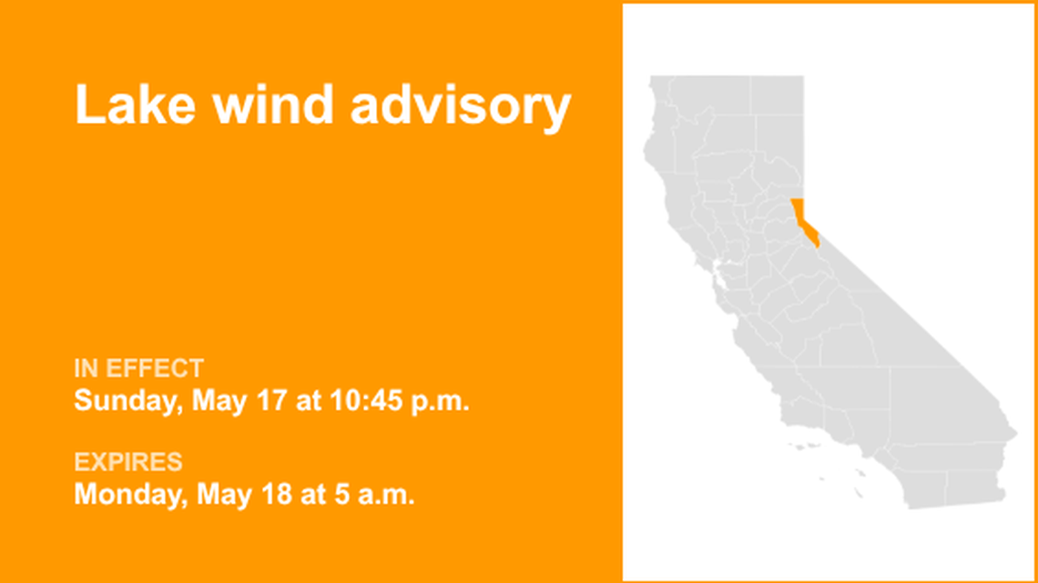 Lake wind advisory issued for Lake Tahoe until early Monday morning, says the NWS 