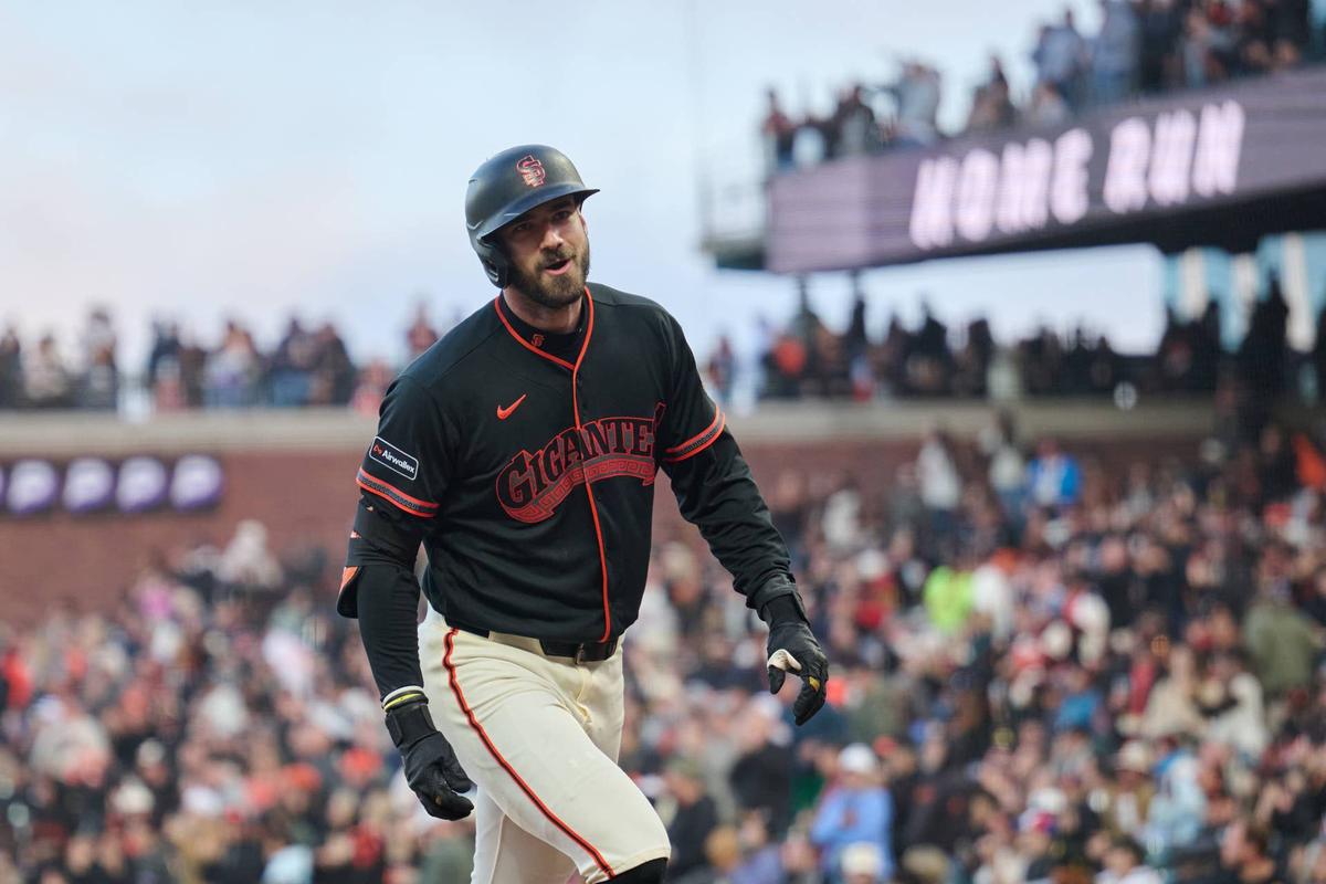  San Francisco Giants infielder Bryce Eldridge (8). © Robert Edwards-Imagn Images