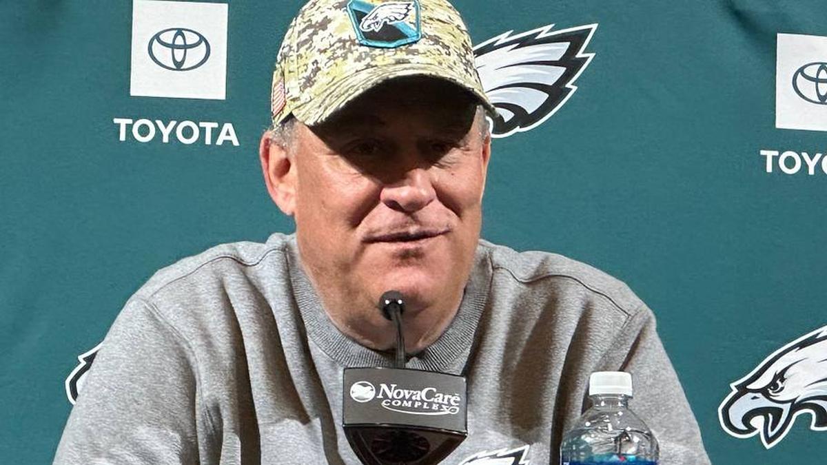  Eagles DC Vic Fangio meets with reporters on May 9, 2024. | John McMullen/Eagled Today 