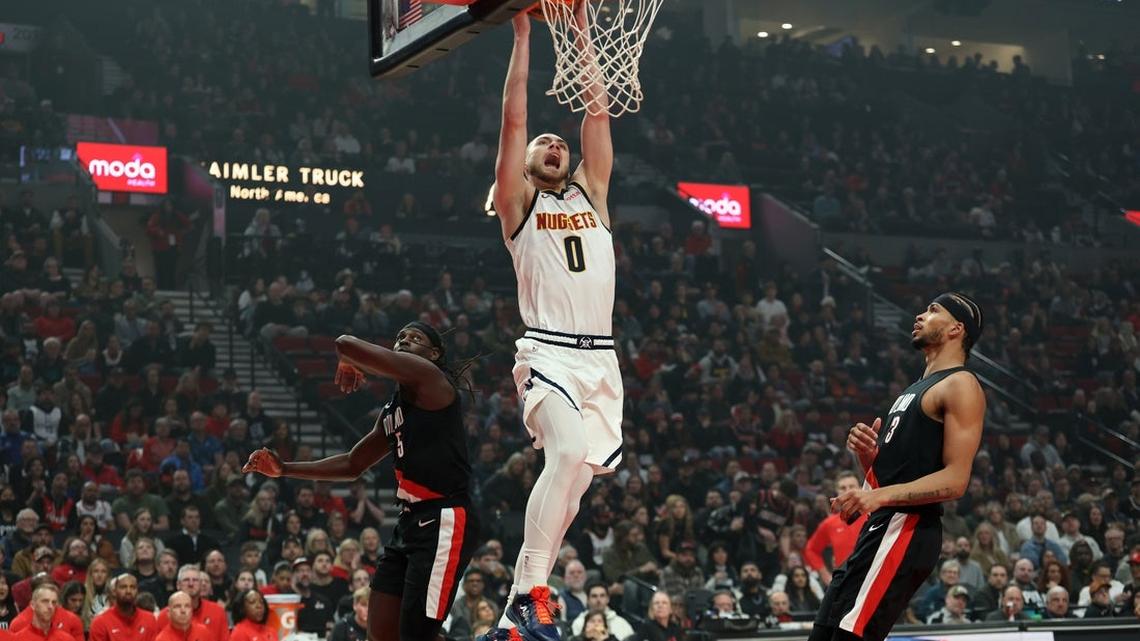 Nuggets notch record-setting, 54-point rout of Trail Blazers 