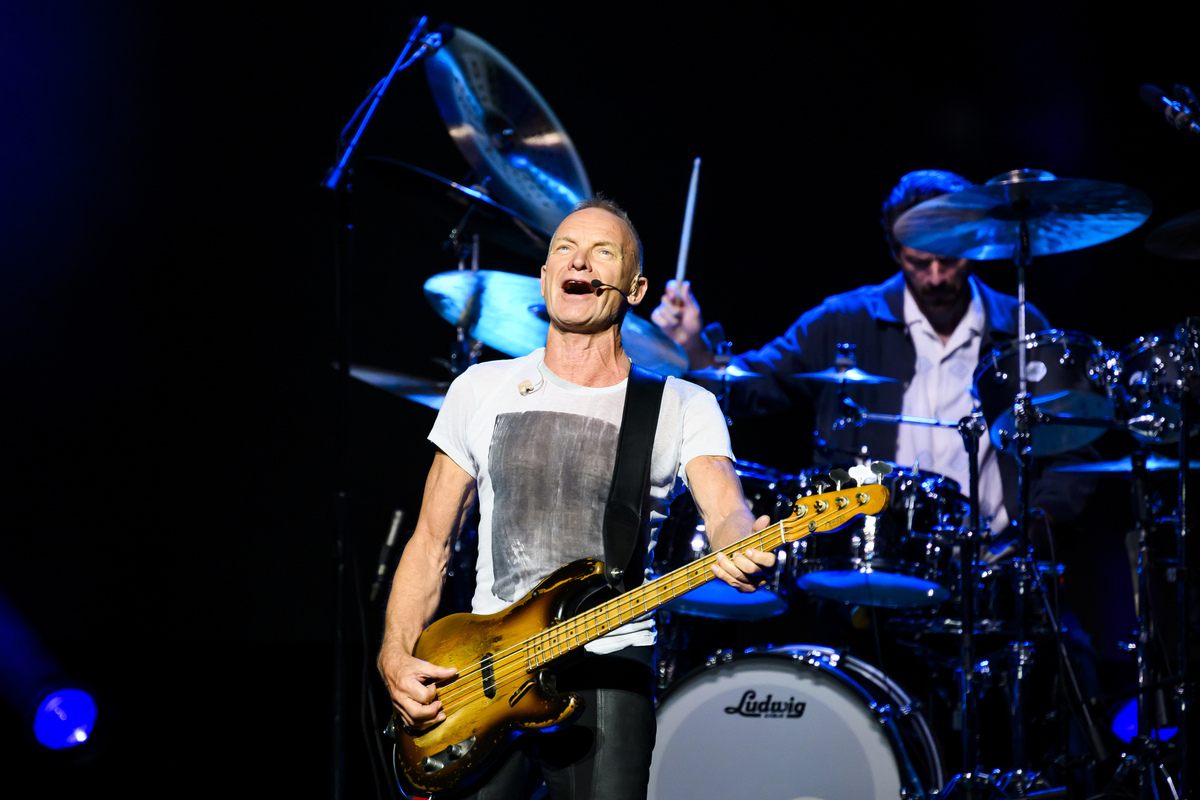 Sting performs at the Filene Center at Wolf Trap National Park for the Performing Arts in Vienna, Va., May 21, 2026. After his 2014 musical failed on Broadway, the musician is bringing a revised version of it to the Metropolitan Opera for a limited run in June 2026. (Pete Kiehart/The New York Times)