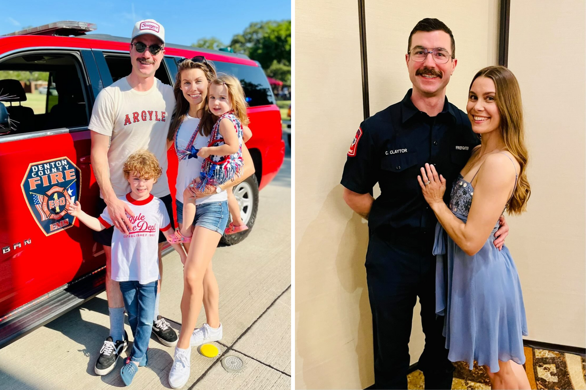  Alicia and Corey Claytor pose with their two children, Clyde and Alice, left, and together, right, before the accident. 