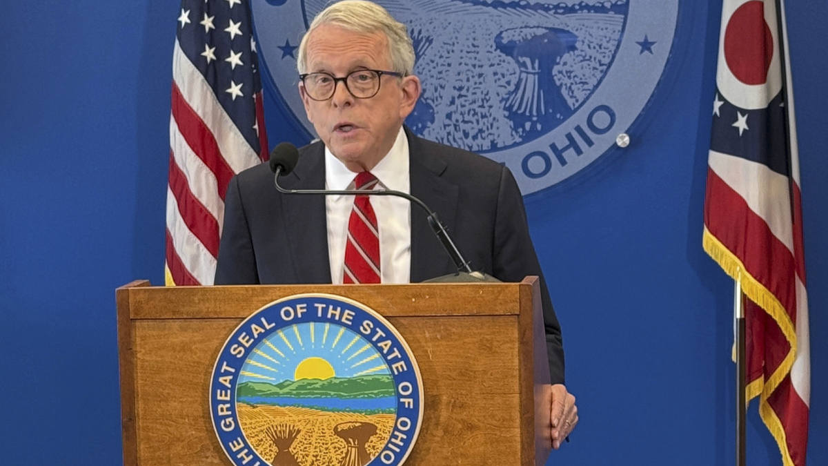 US-Death-Penalty-Ohio. Ohio Gov. Mike DeWine speaks at a news conference on Tuesday, June 16, 2026, in Columbus, Ohio. (AP Photo/Patrick Aftoora-Orsagos)