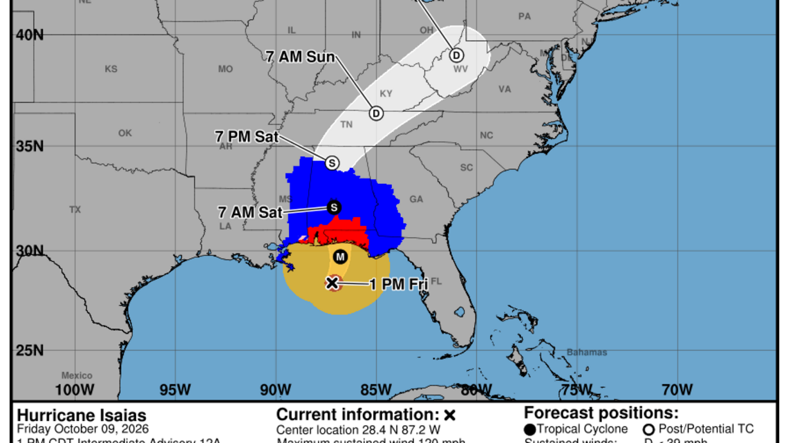 Progress report on Category 3 Hurricane Isaias: Friday, Oct. 9 update from the National Hurricane Center 
