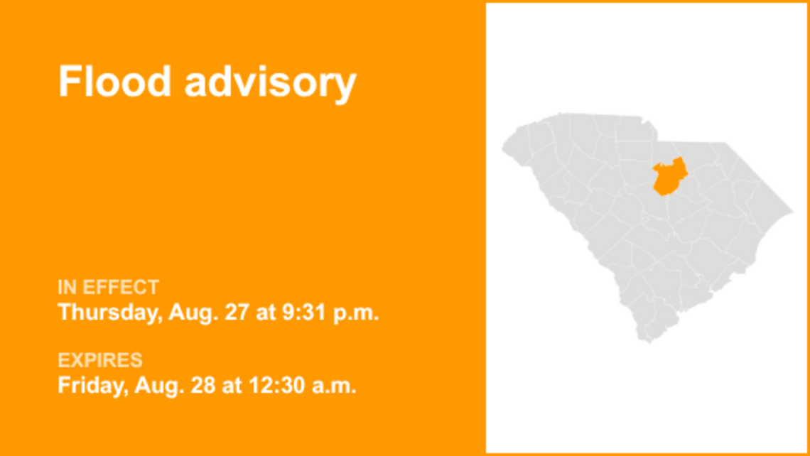 Kershaw County under a flood advisory until early Friday triggered by intense rainfall 