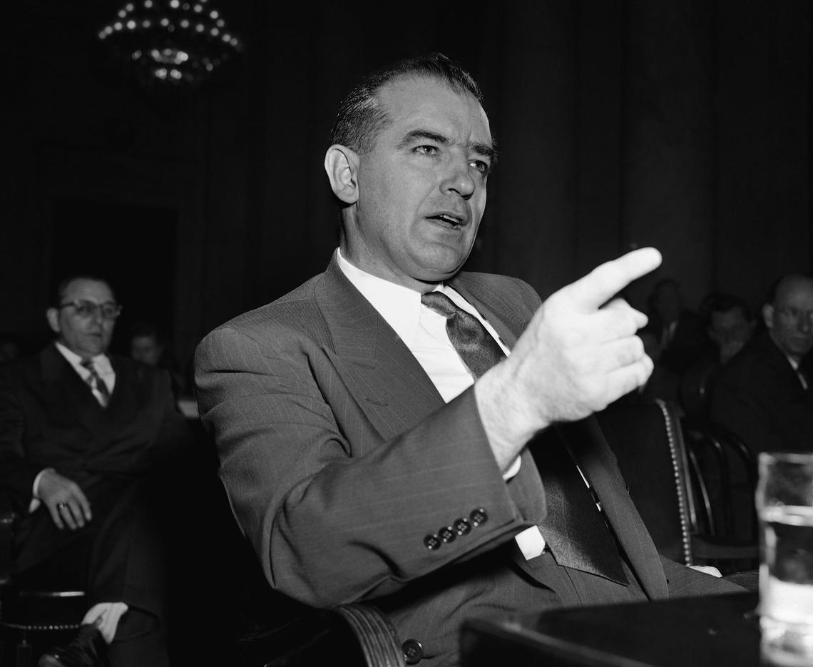  Sen. Joseph McCarthy appears at a March 1950 hearing on his charges of communist infiltration at the State Department. AP Photo/Herbert K. White 