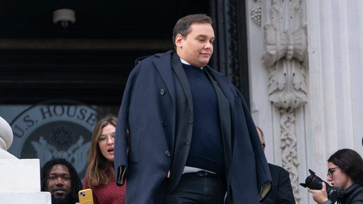 Dec. 1, 2023; Washington, DC, USA; Rep. George Santos (R-NY) departs the United States Capitol after the House voted to expel Santos from Congress. Santos is the sixth member of the House to be expelled in the body’s history.