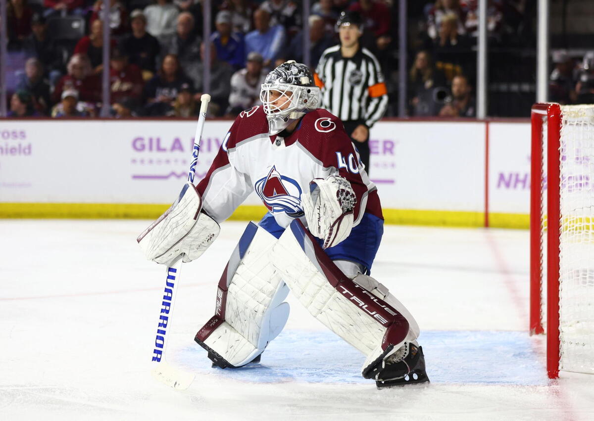  Alexandar Georgiev was one of the NHL's busiest goaltenders before his stats worsened with the Colorado Avalanche and San Jose Sharks. (Mark J. Rebilas-USA TODAY Sports) 