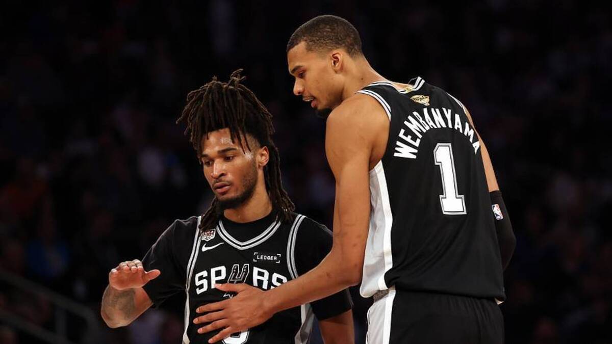 Stephon Castle and other members of the young Spurs core gave Victor Wembanyama help in Game 3. | Geoff Burke-Imagn Images 